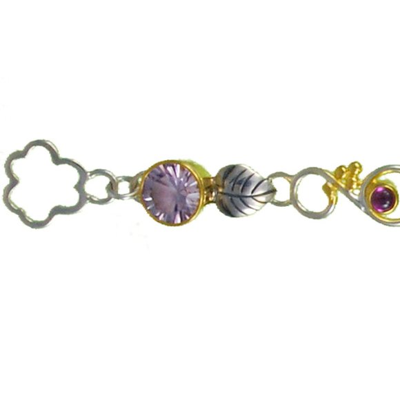 Sterling Silver and 22K Gold Vermeil Enchanted Garden Bracelet - Picture 3 of 5